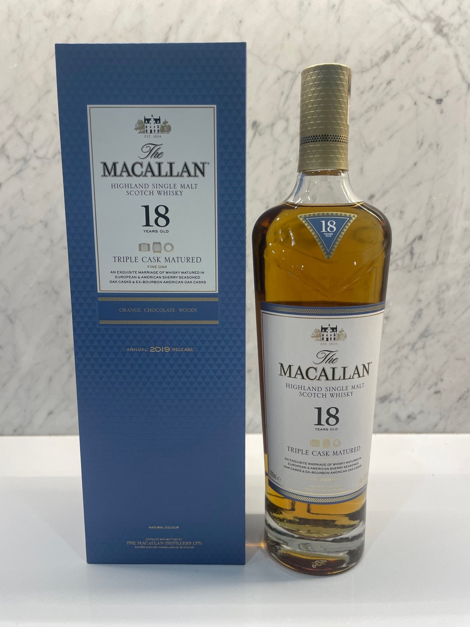 Macallan 18 Year Old Triple Cask Single Malt Scotch Whisky 700mL ABV 43% 2019 - Cigar & Whisky Cellar