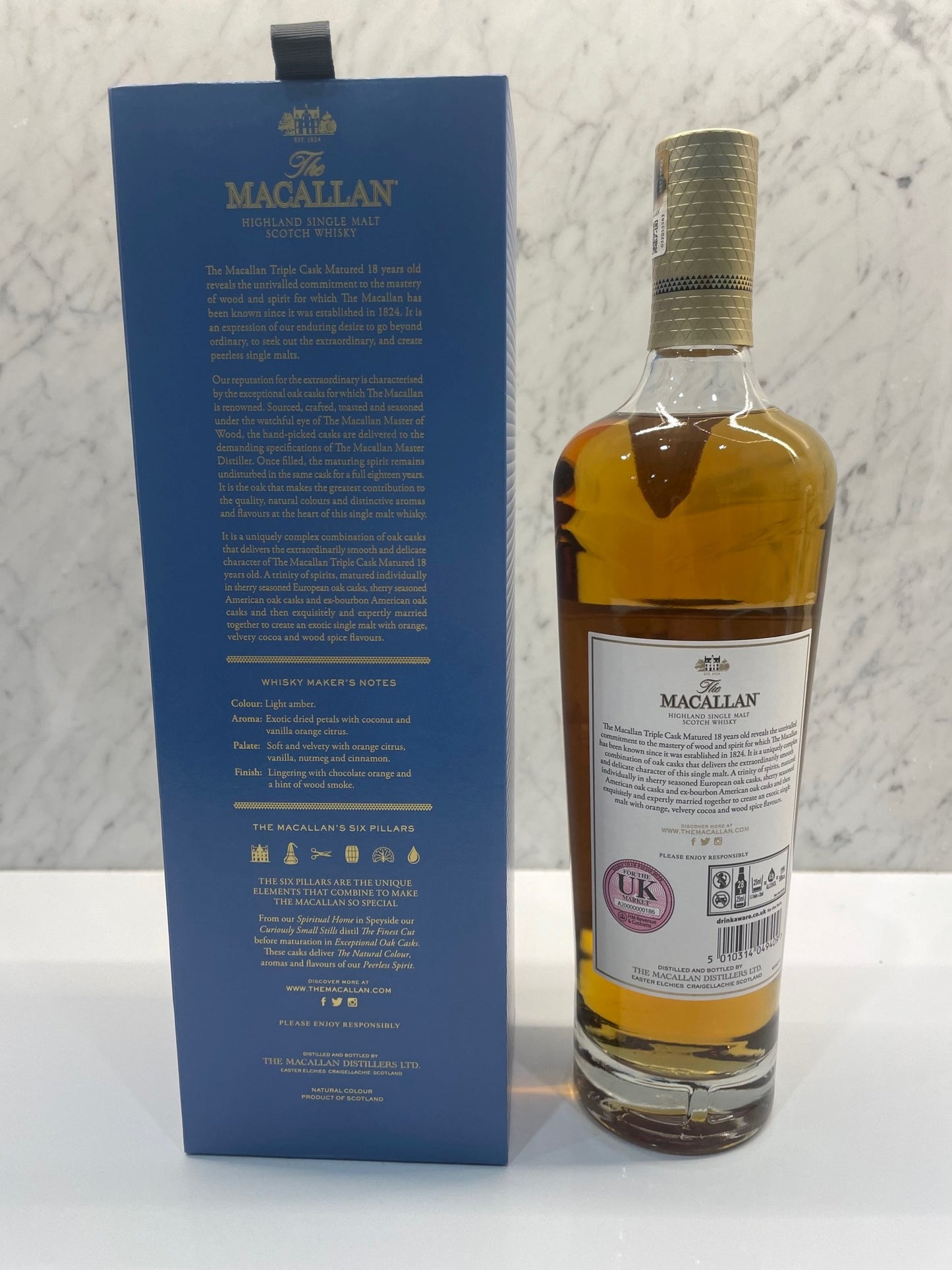 Macallan 18 Year Old Triple Cask Single Malt Scotch Whisky 700mL ABV 43% 2019 - Cigar & Whisky Cellar