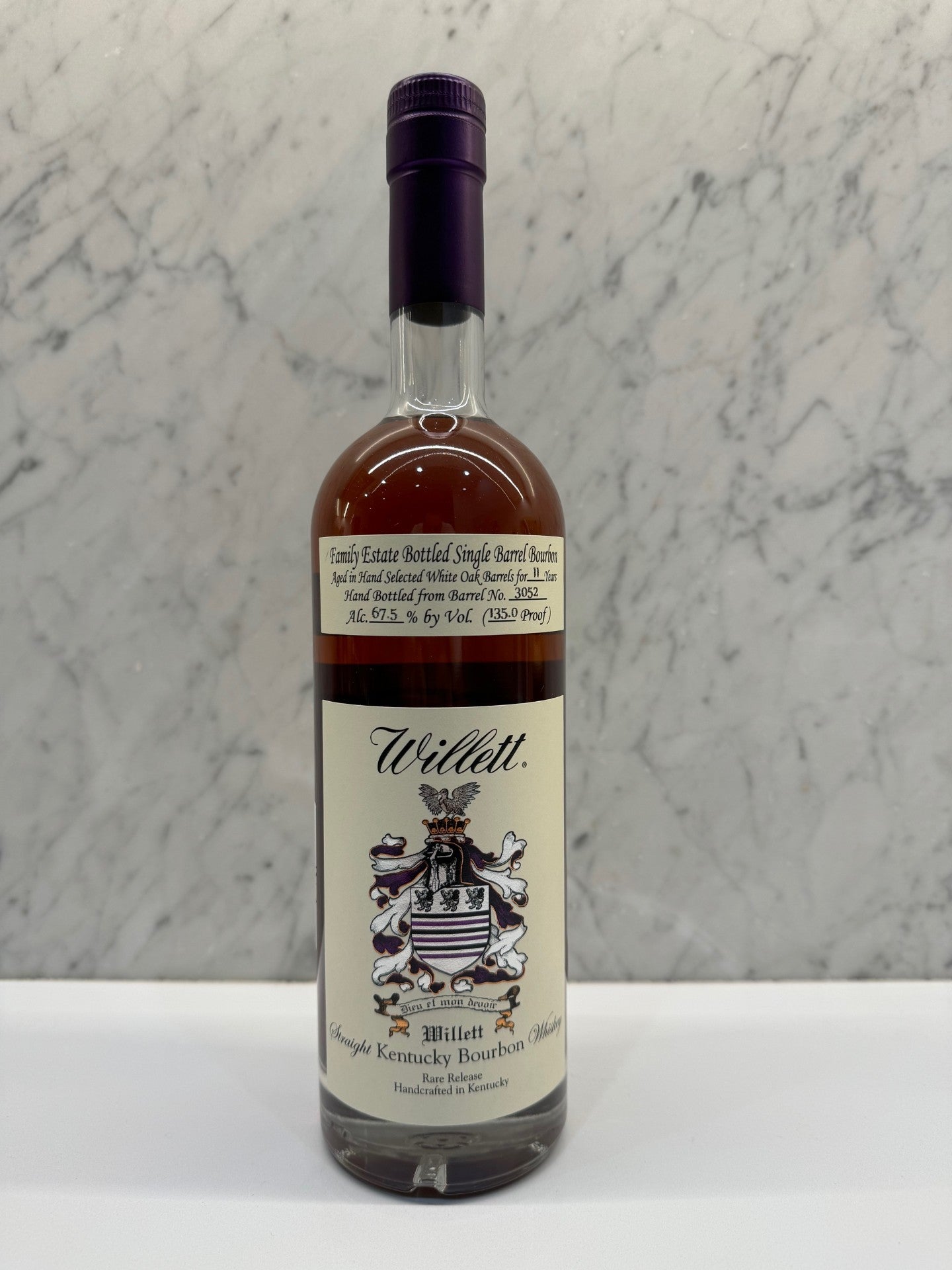 Willett Family Estate bottled Single Barrel bourbon 11 Year Old (Barrel no 3052) ABV 67.5%