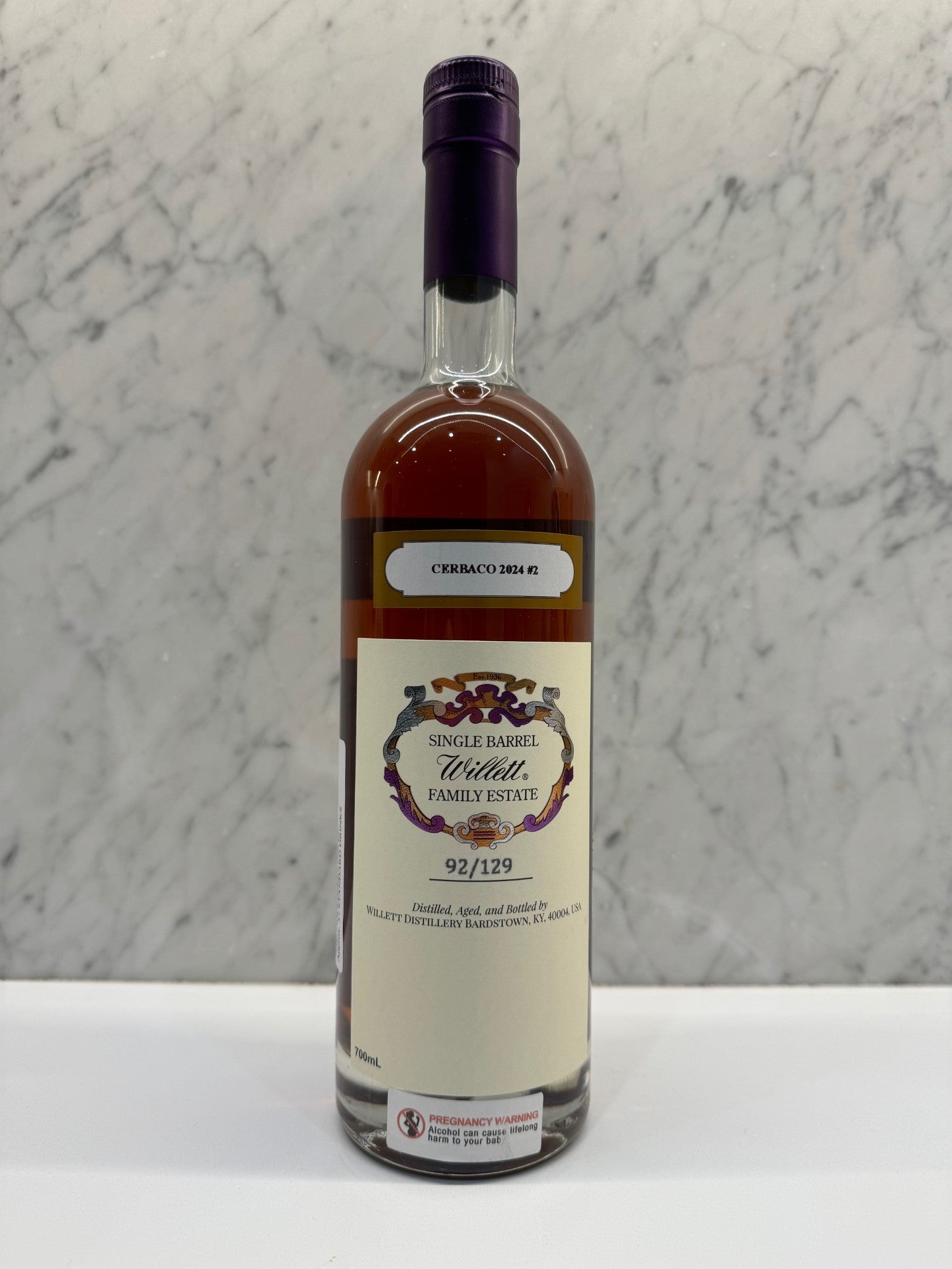 Willett Family Estate bottled Single Barrel bourbon 11 Year Old (Barrel no 3052) ABV 67.5%