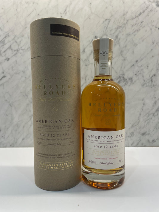 Hellyers Road 12 Year Old American Oak Single Malt Whisky ABV 46.2% 700ml - Cigar & Whisky Cellar