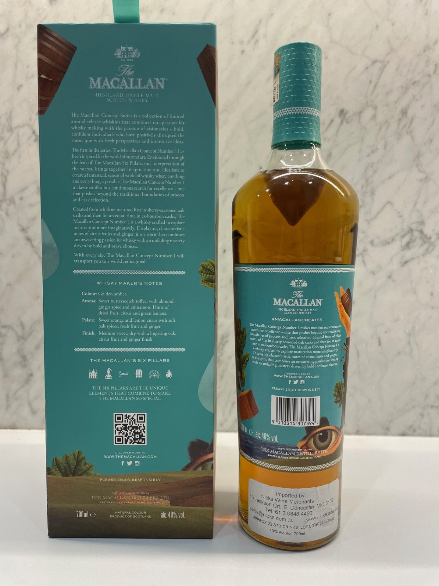 THE MACALLAN CONCEPT NUMBER 1 SINGLE MALT SCOTCH WHISKY ABV40% 700ML - Cigar & Whisky Cellar