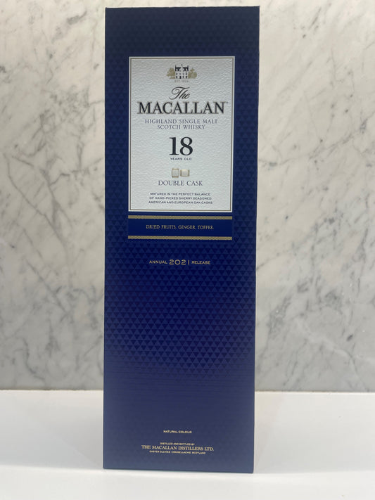 The Macallan Double Cask 18 Year Old Single Malt Scotch Whisky (700ml) ABV 43% - Annual 2021 Release - Cigar & Whisky Cellar