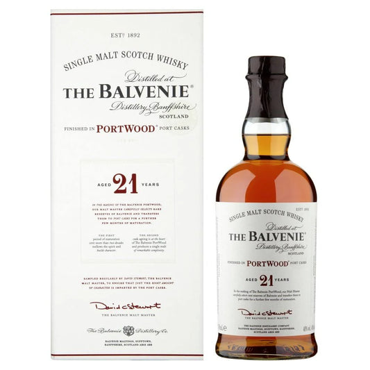 Balvenie 21 Year Old Portwood Finish Single Malt Scotch Whisky 700ml ABV 40% - Cigar & Whisky Cellar